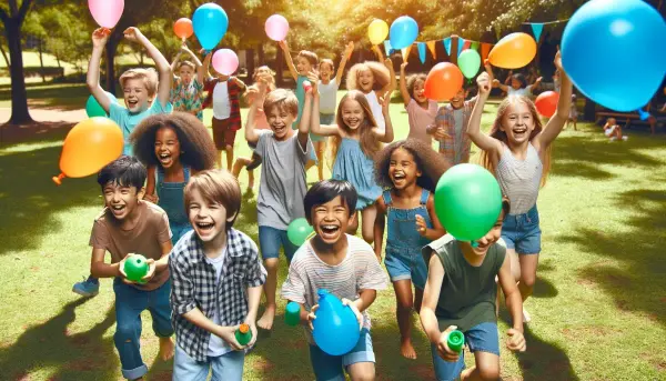 Deti s balónmi