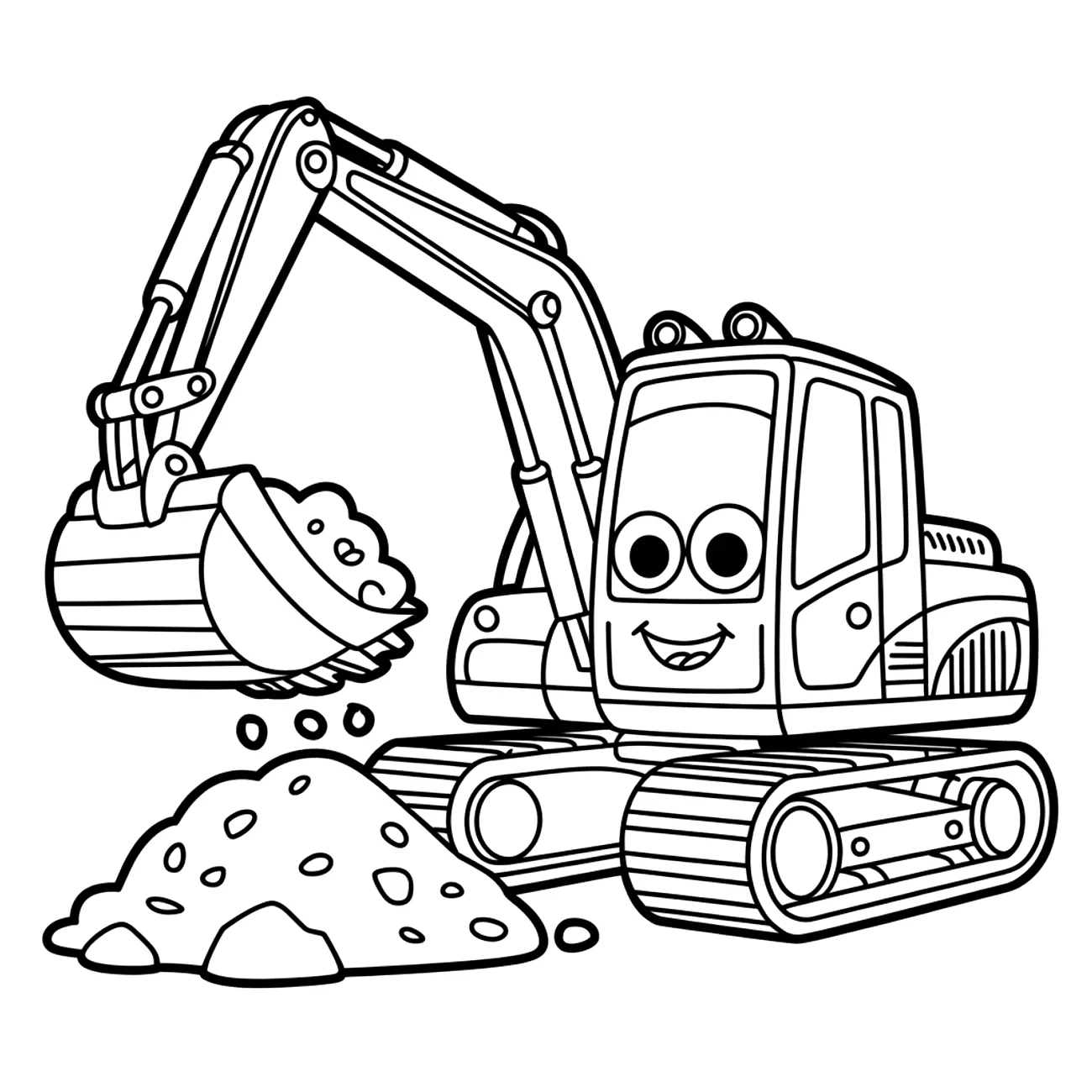 Bager naberajúci pile kameňov