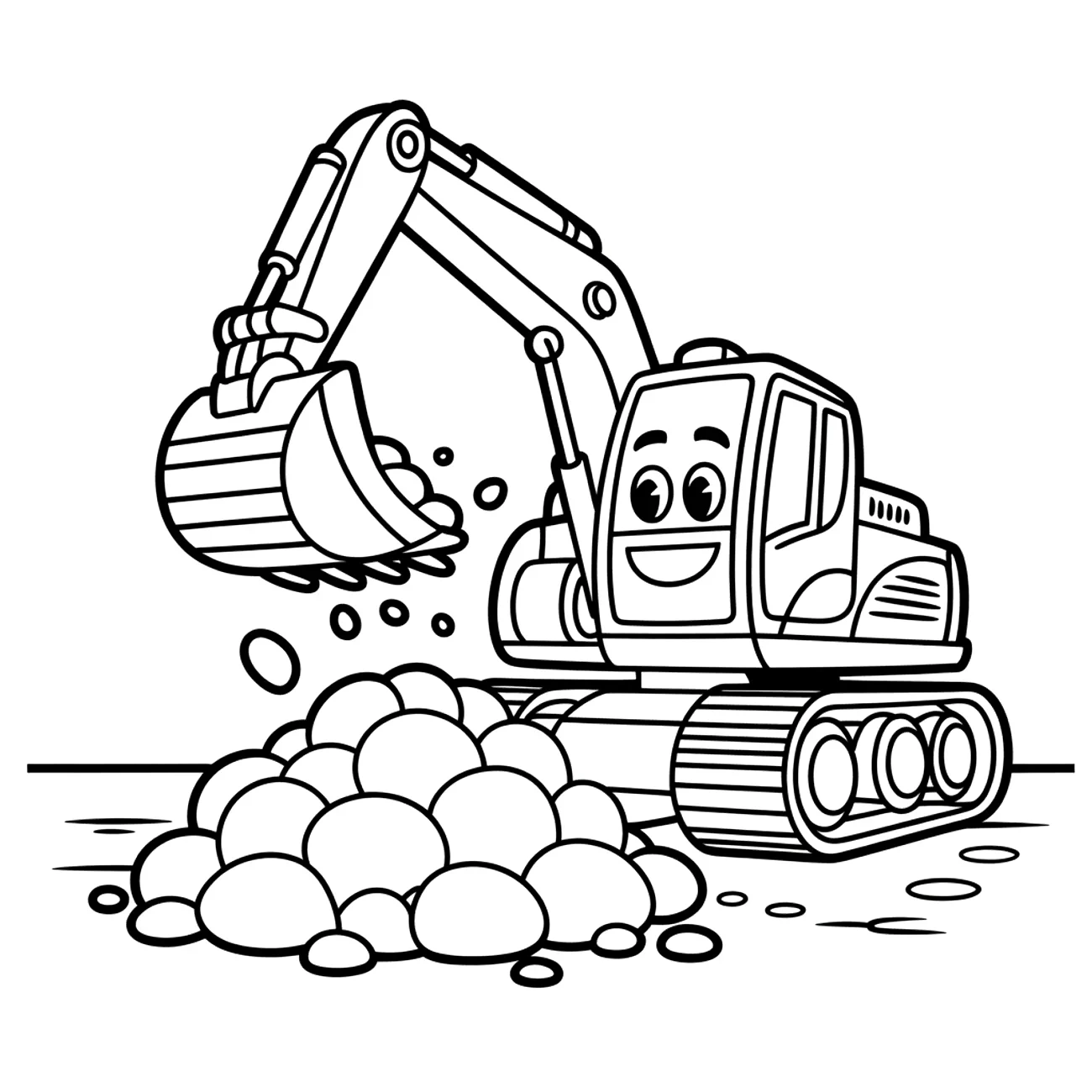 Bager naberá veľké kamene