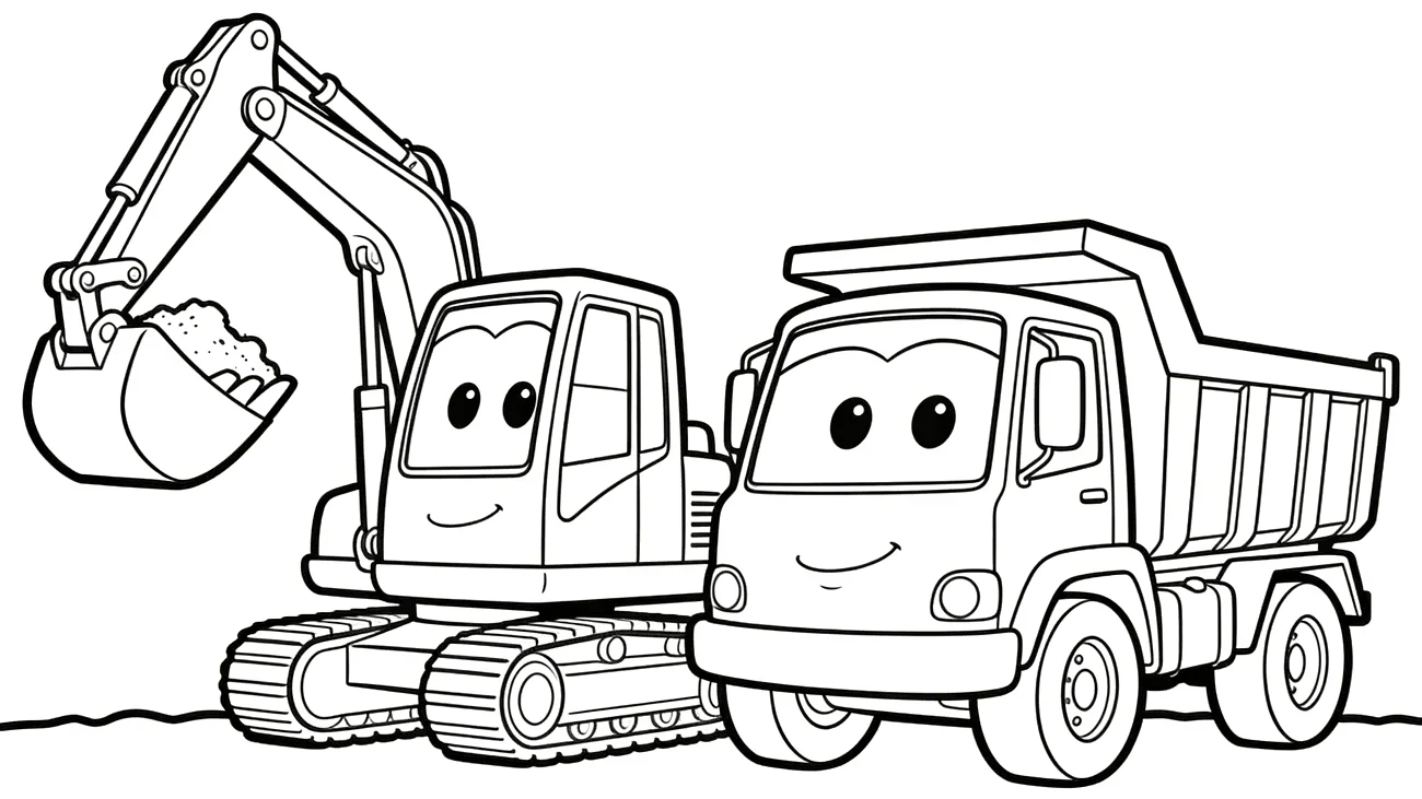 Bager nakladá nákladné auto