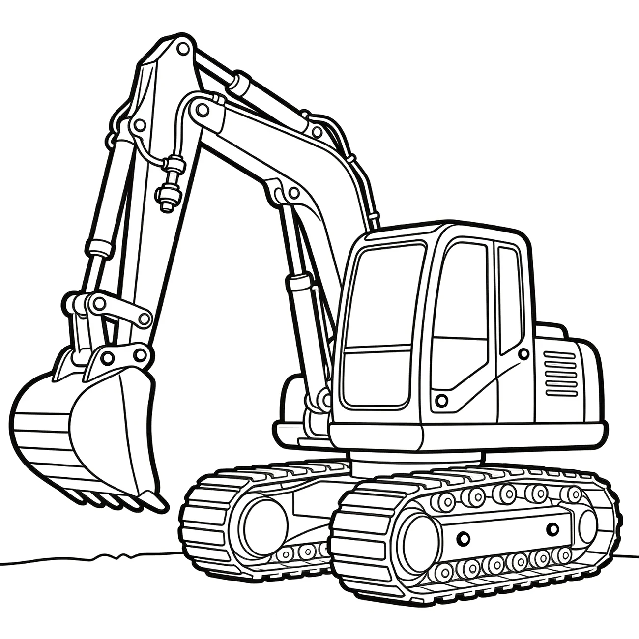 Pásový bager s detailami