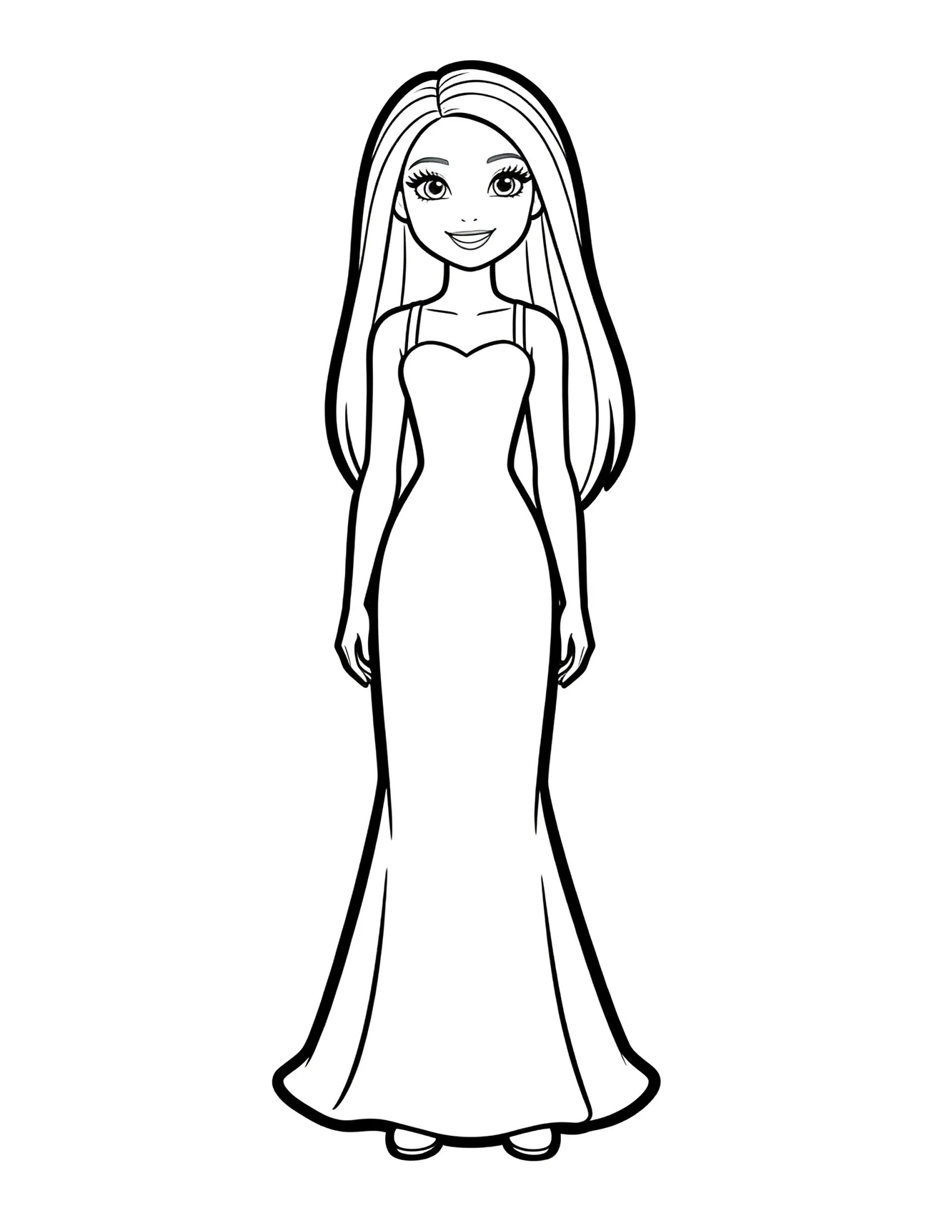 Barbie celá postava v šatách