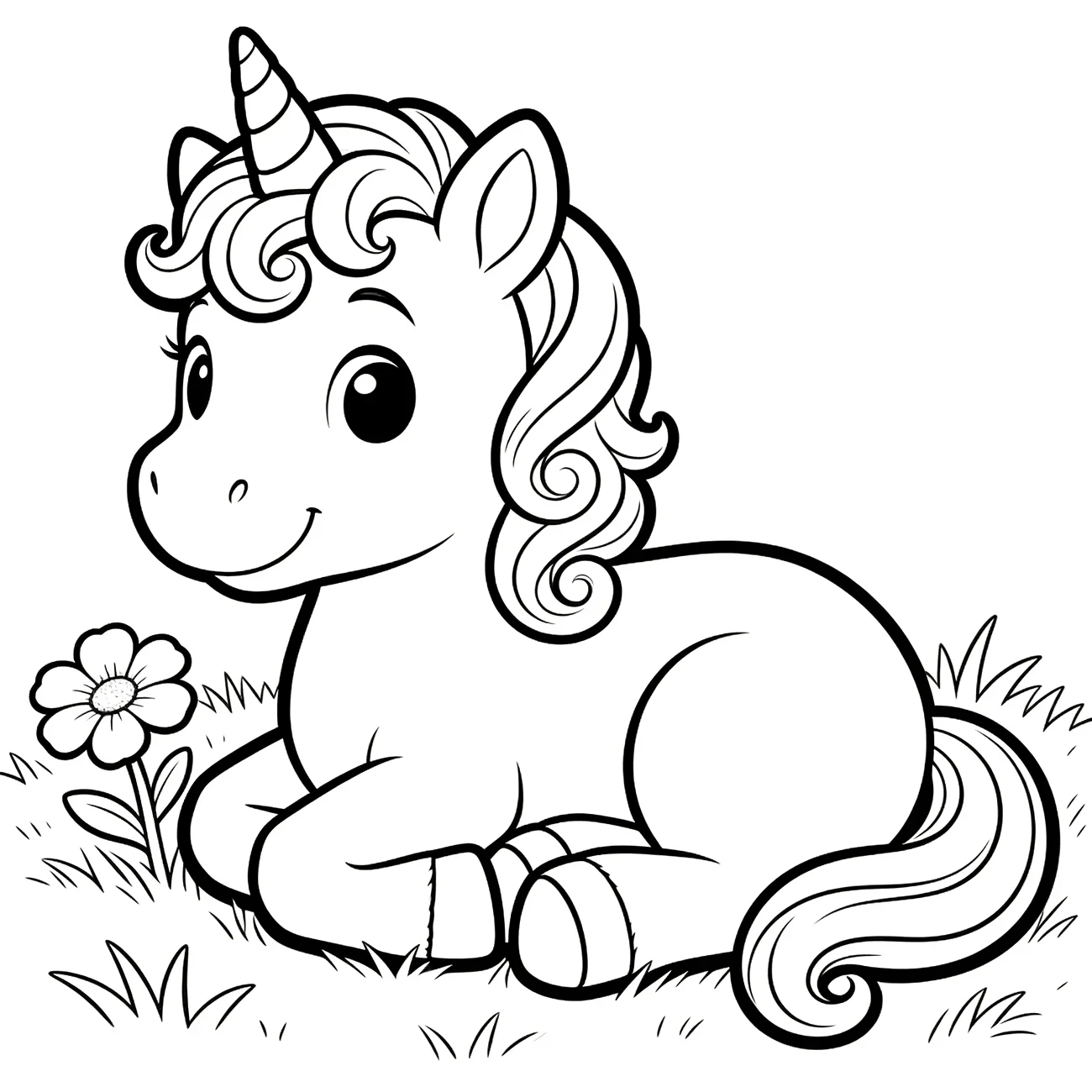 Baby jednorožec na tráve (variant 2)