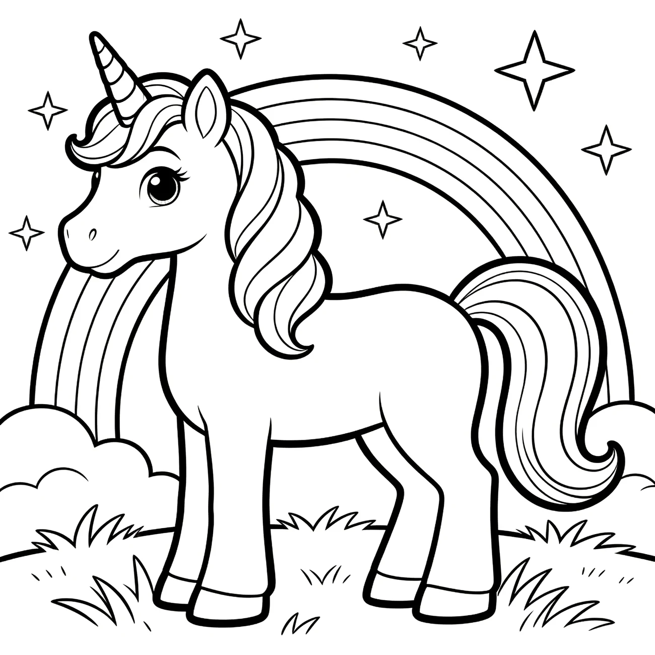 Jednorožec s dúhou a hviezdami (variant 2)
