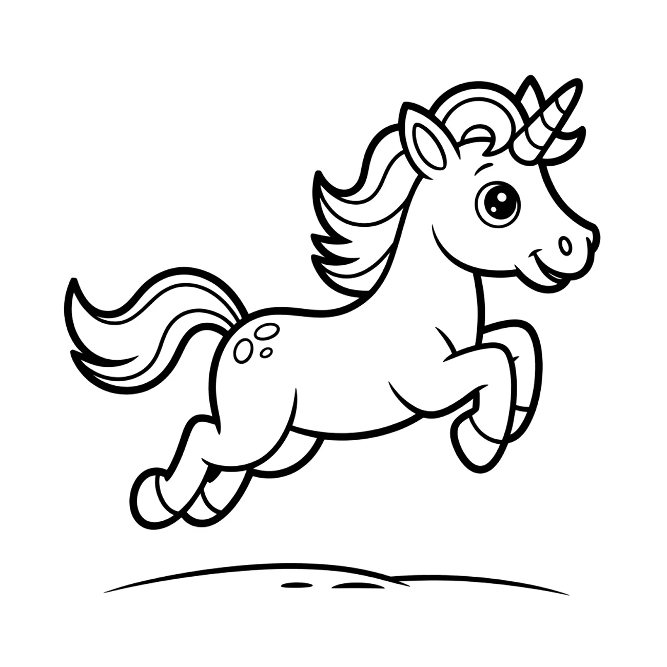 Skákajúci jednorožec v pohybe