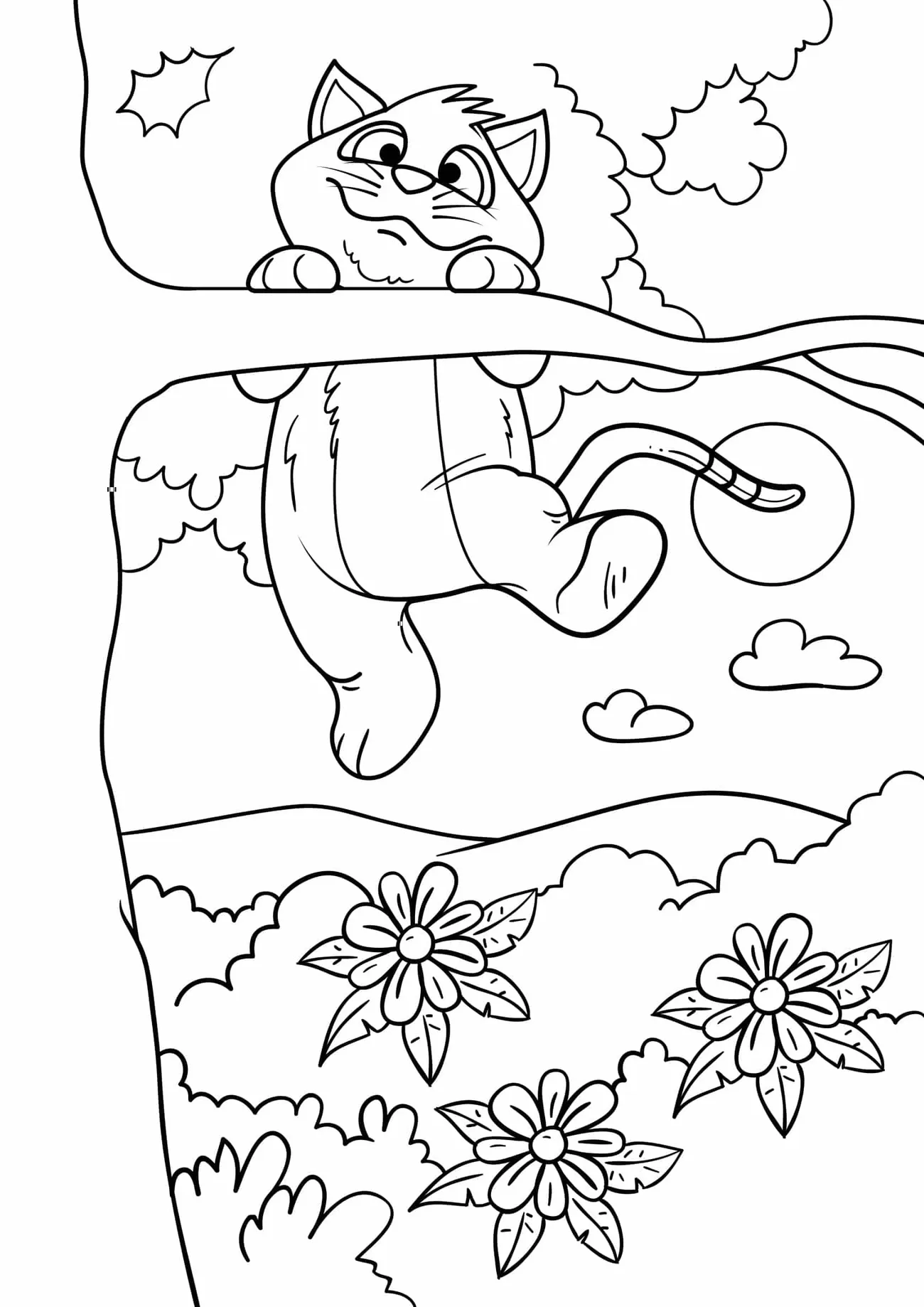 Omaľovánka - mačka - 2