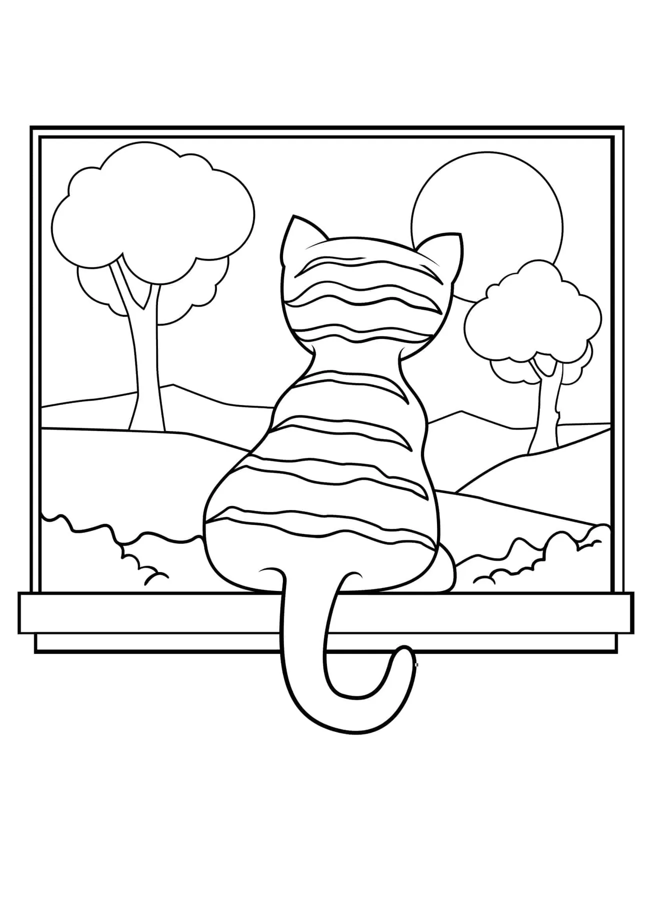 Omaľovánka - mačka - 7