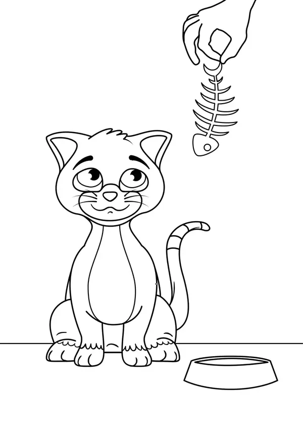 Omaľovánka - mačka - 5