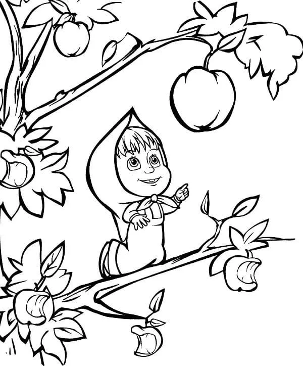 Omaľovánka - Máša a medveď - 14