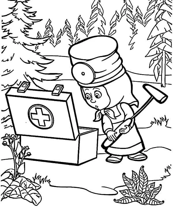 Omaľovánka - Máša a medveď - 16