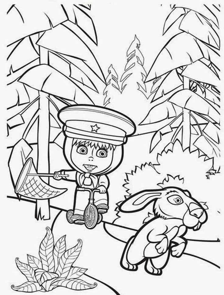 Omaľovánka - Máša a medveď - 4