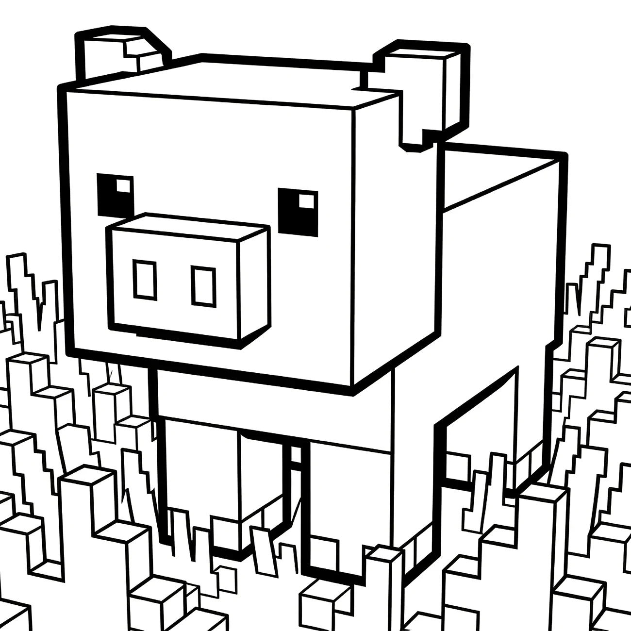 Minecraft prasiatko na tráve (variant 2)