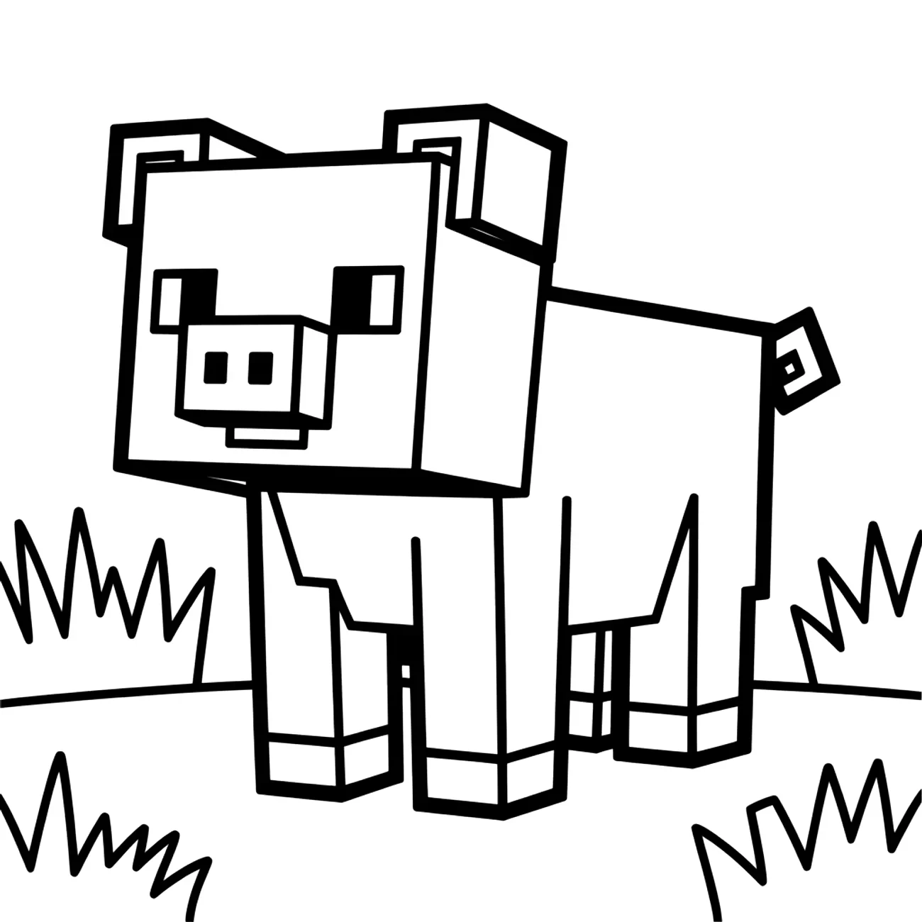 Minecraft prasiatko na tráve