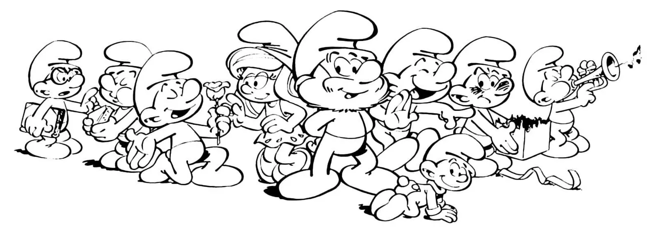 Omaľovánka - Šmolkovia - 2