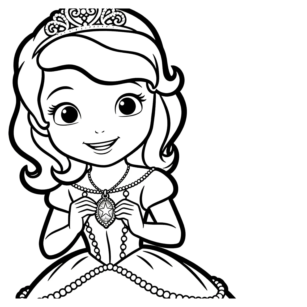 Princezná Sofia Prvá s amuletom a korunkou