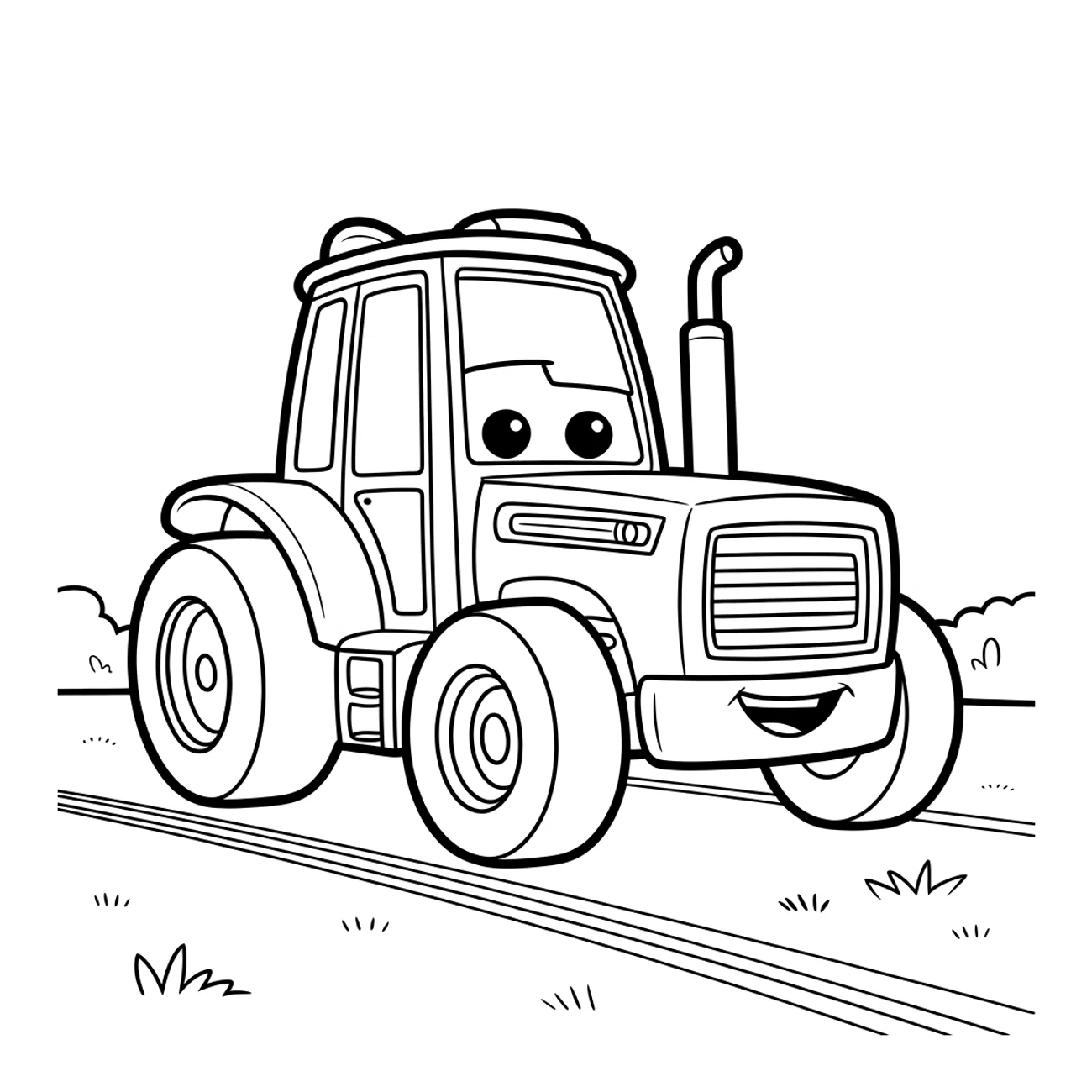 Traktor na lúke – jednoduchý