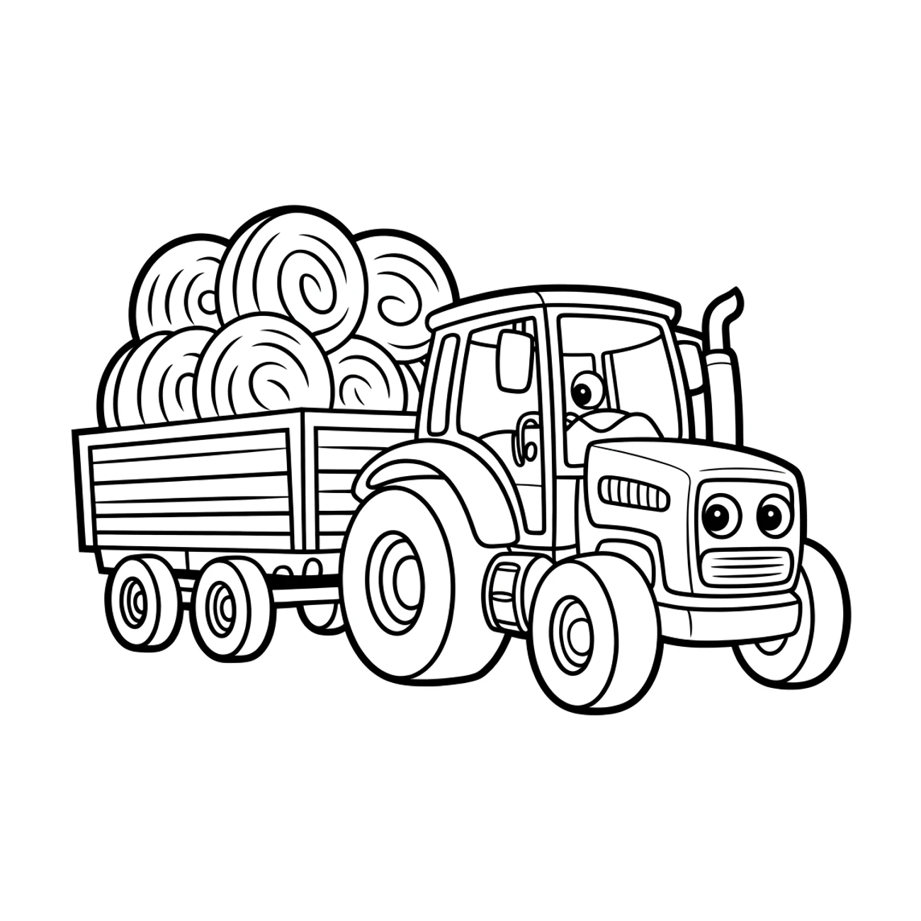 Traktor s plnou prívesnou kapotou sena