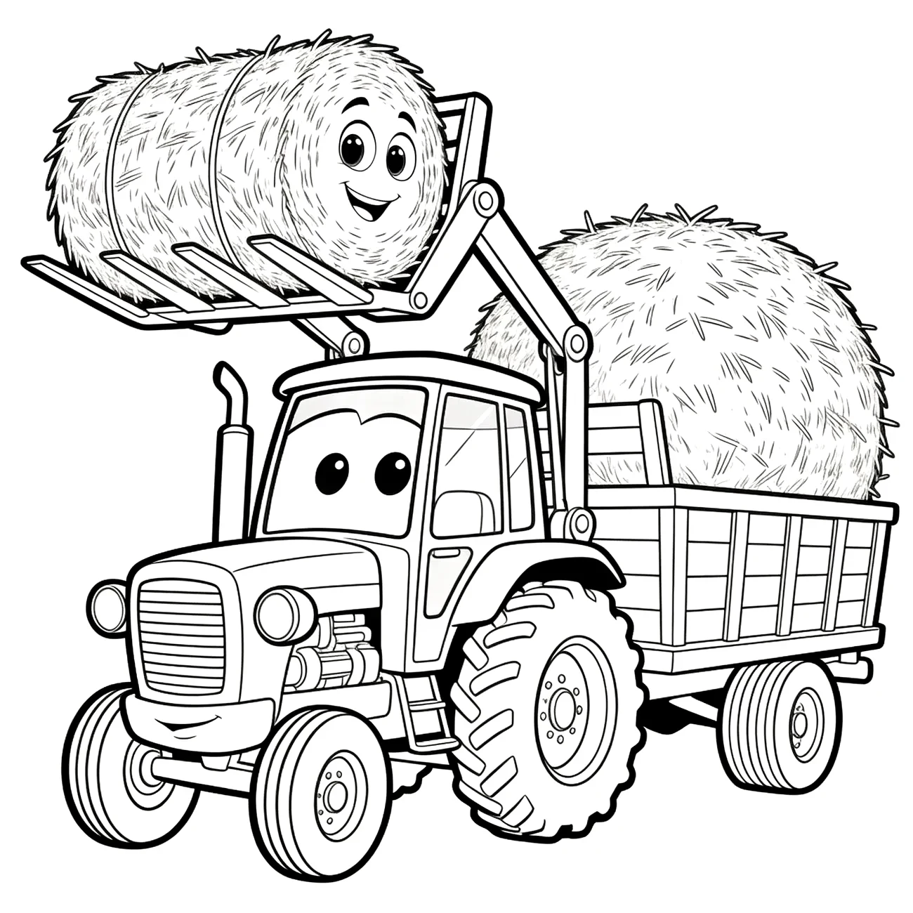 Traktor s balíkom sena (variant 2)