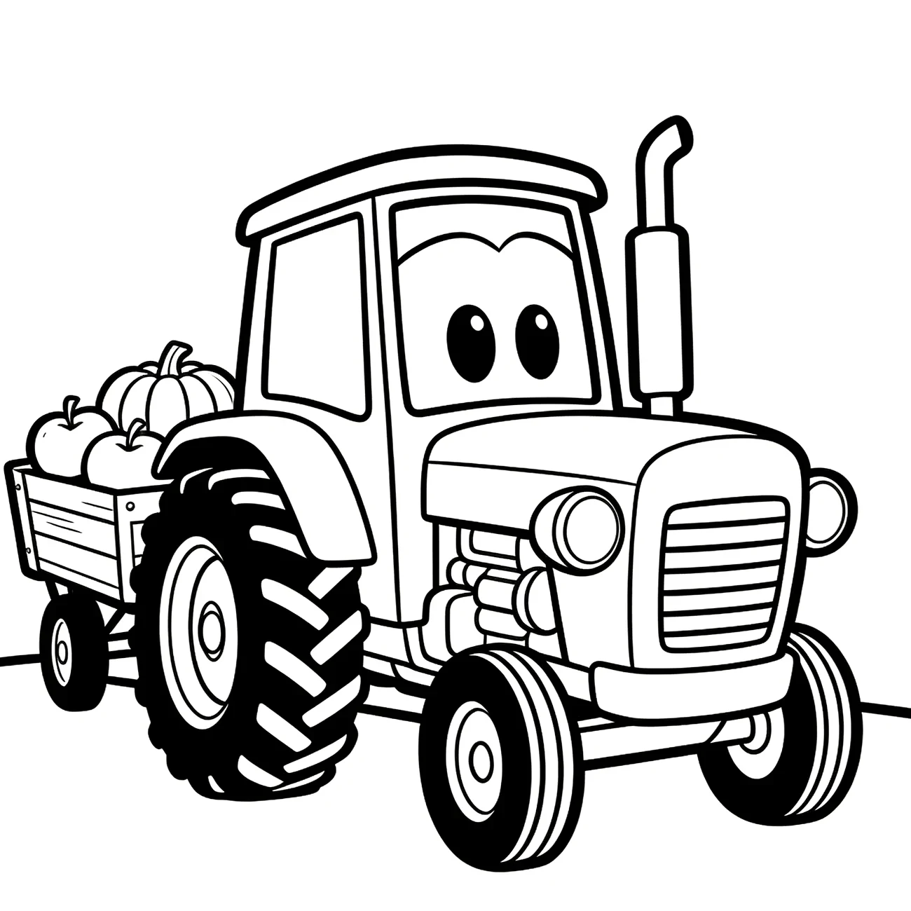 Traktor ťahá voz so zeleninou (variant 2)