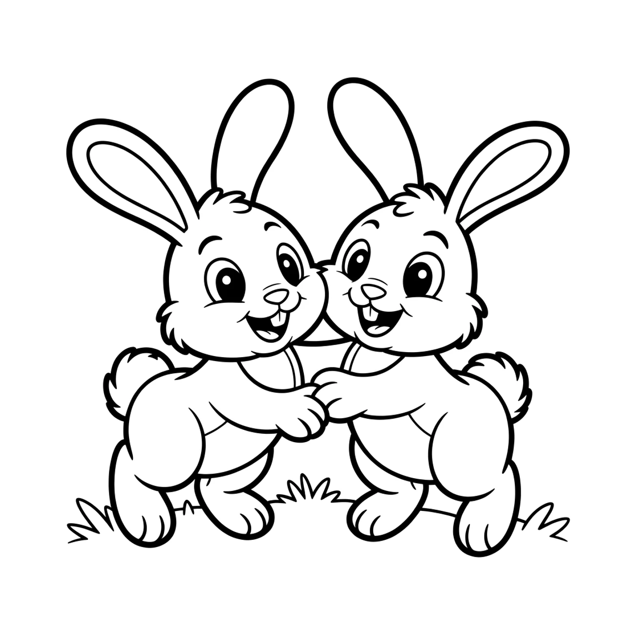 Dva zajaci hrajúci sa