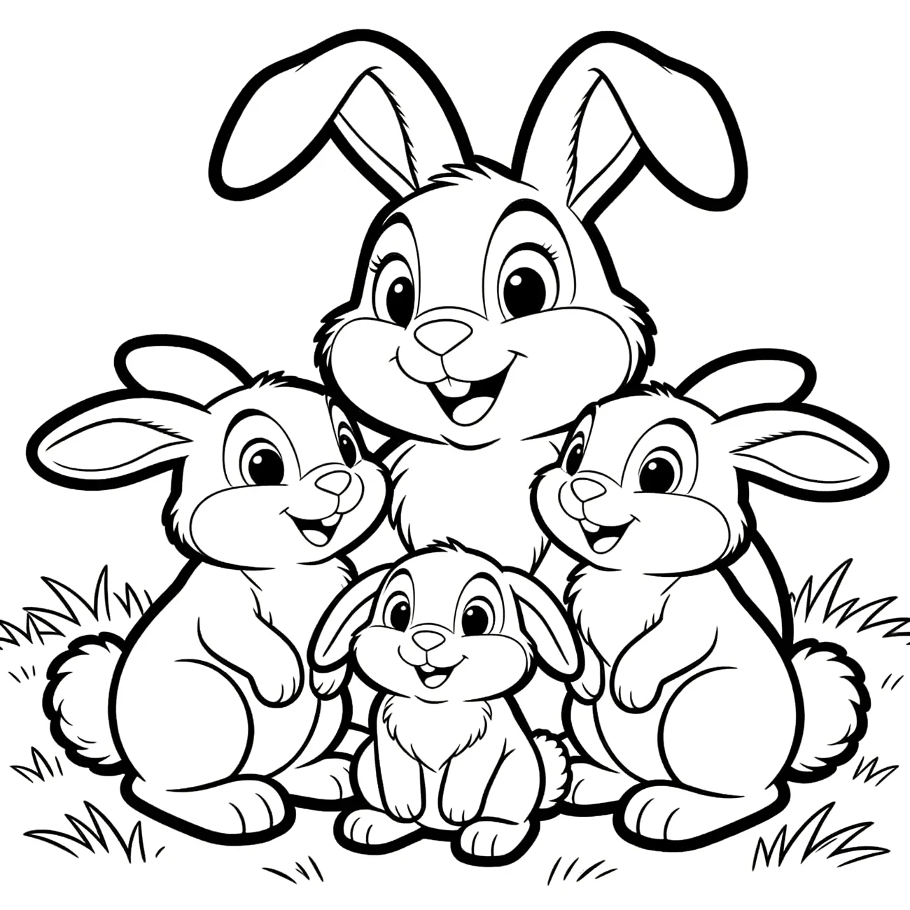 Rodina zajacov – mama a dve mláďatá (variant 2)