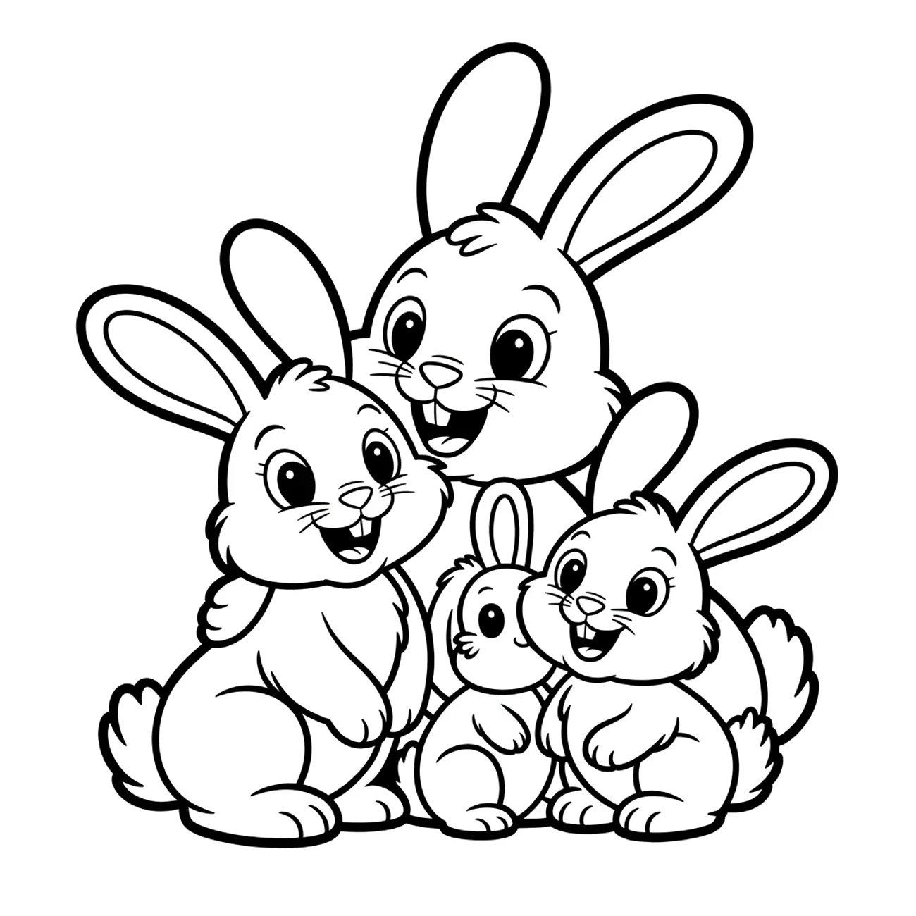 Rodina zajacov – mama a dve mláďatá