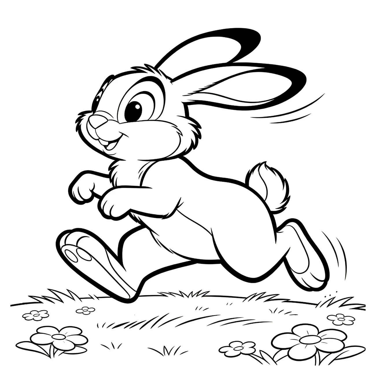 Zajac hopkajúci cez lúku