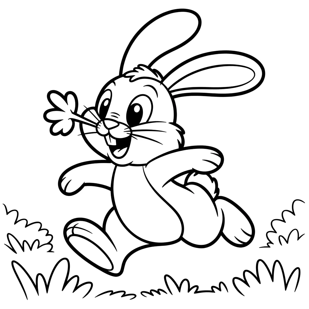 Zajac hopkajúci s mrkvou